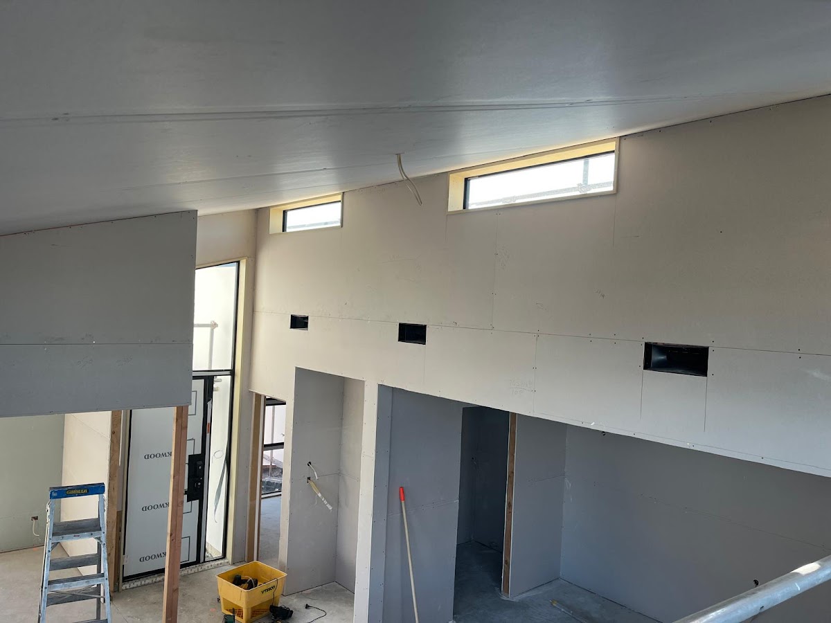 Lined stairwell void with clerestory windows, work in progress